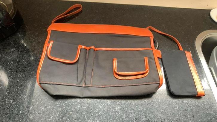 Vintage/retro zgan Avond Tas Oranje/blauw Beurs jaren 70, Sieraden, Tassen en Uiterlijk, Tassen | Damestassen, Zo goed als nieuw