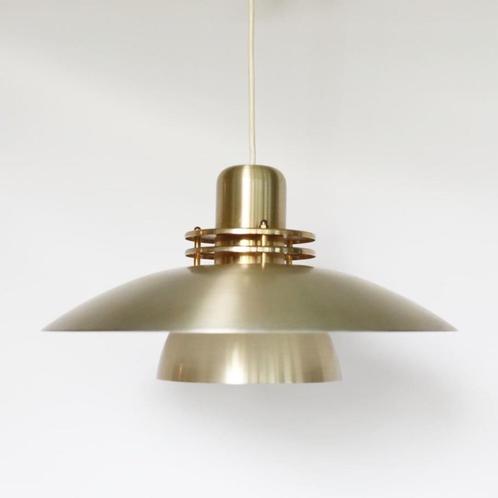Vintage messing schalenlamp Belid Zweeds design hanglamp, Huis en Inrichting, Lampen | Hanglampen, Zo goed als nieuw, Minder dan 50 cm