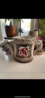 Vintage Decoratie Gieter met Roos, Ophalen, Gebruikt, Overige kleuren, Aardewerk of Porselein