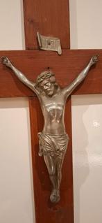 Antiek kruisbeeld met Jezusfiguur 57x38, Antiek en Kunst, Ophalen of Verzenden