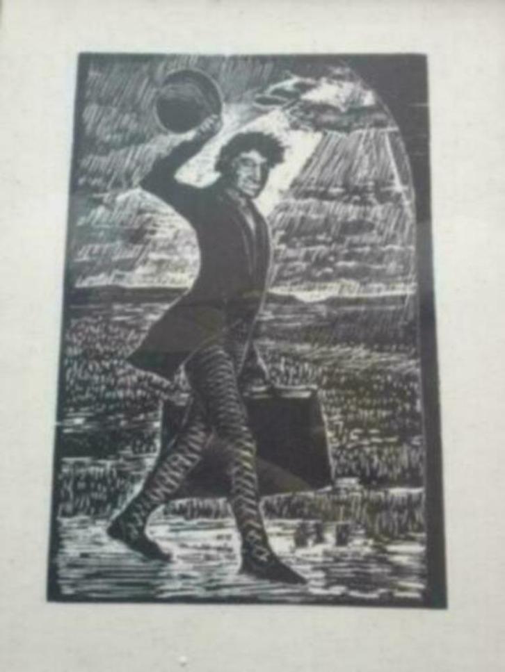Houtsnede poul christensen voor hc anderson, Antiek en Kunst, Kunst | Etsen en Gravures, Ophalen