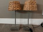 2 x mooie schemerlamp rieten kap, Huis en Inrichting, Lampen | Tafellampen, Ophalen of Verzenden, Zo goed als nieuw, Minder dan 50 cm