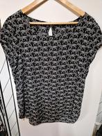 ONLY ZWARTE BLOUSE MET WITTE ZEBRA'S EROP MAAT 40, Maat 38/40 (M), Only, Zwart, Nieuw