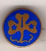 Broche scouting emaille klaverblad (a1), Verzamelen, Ophalen of Verzenden, Gebruikt, Overige onderwerpen