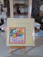 Kaartje Pasen gekleurde eieren en tulpen, Hobby en Vrije tijd, Kaarten | Zelfgemaakt, Ophalen of Verzenden, Nieuw, Overige thema's