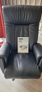 Relax Fauteuil Malmo van Prominent Zwart leer, Huis en Inrichting, Fauteuils, Ophalen, Minder dan 75 cm, Leer, Zo goed als nieuw
