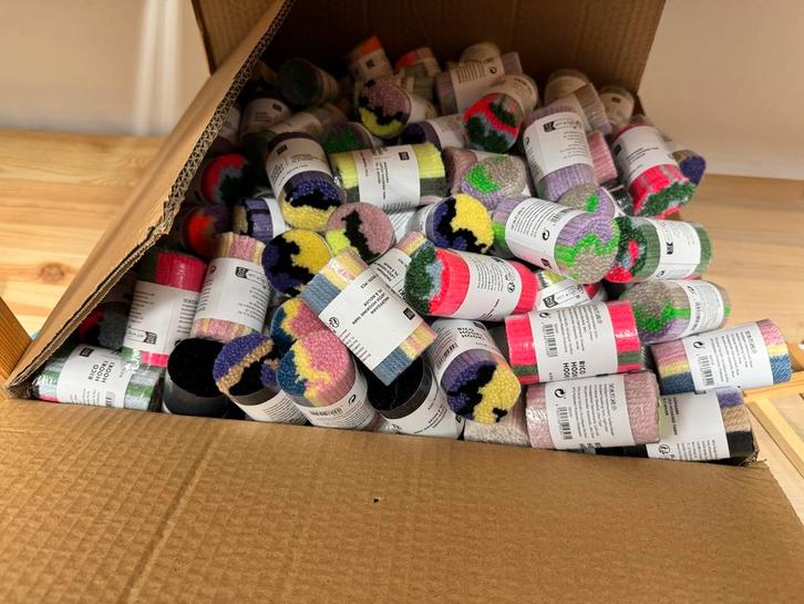 Rest partij Knoopgaren Smyrna Hooki Hooki, Hobby en Vrije tijd, Breien en Haken, Nieuw, Haken, Wol of Garen, Ophalen of Verzenden