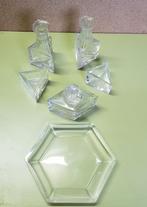 6-hoekige menage set olie azijn zout peper mosterd glas, Ophalen of Verzenden