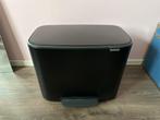Brabantia Bo prullenbak zwart, Ophalen, Gebruikt, Met pedaal, Metaal