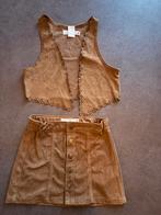 Meidenset rokje, blousje en giletje maat 104-116, Kleding | Dames, Bodywarmers, Ophalen of Verzenden, Gedragen, Maat 34 (XS) of kleiner