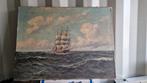 Alfred Gabali oud schilderij 'schip op zee', Antiek en Kunst, Kunst | Schilderijen | Klassiek, Ophalen