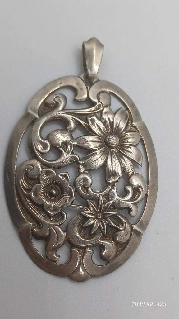 Art Nouveau Zilveren Hanger Alex Meijer, Sieraden, Tassen en Uiterlijk, Kettinghangers, Gebruikt, Zilver, Zilver, Bloem of Plant