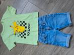 Korte broek blue ridge(92) en shirt pokemon pikachu maat 104, Ophalen of Verzenden, Zo goed als nieuw