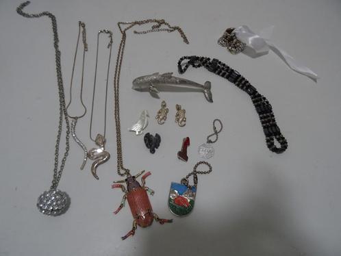 Vintage sieraden ketting slang olifant dolfijn duif kever, Sieraden, Tassen en Uiterlijk, Kettingen, Zo goed als nieuw, Overige materialen