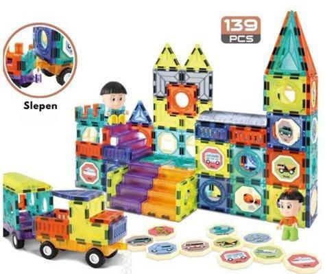 Magnetische speelgoed magnetische blokken 139 stuks z.g.a.n, Kinderen en Baby's, Speelgoed | Vtech, Zo goed als nieuw, Ophalen of Verzenden