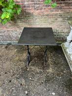 Natuursteen tafel met gietijzer onderstel.(2), Ophalen, Zo goed als nieuw, Rechthoekig, Overige materialen