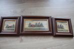 Drieluik Hollands landschap schilderijtjes, Antiek en Kunst, Ophalen of Verzenden
