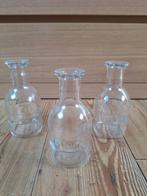 3 glazen Luigi Bormioli Vaasjes, Overige kleuren, Ophalen of Verzenden, Minder dan 50 cm, Glas