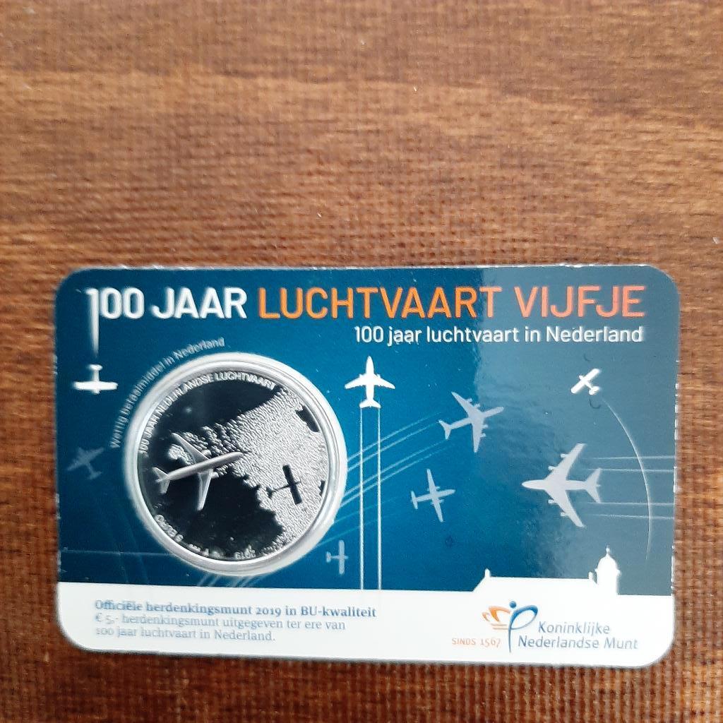 Coincard 100 Jaar Luchtvaart BU Nederland 2019., Setje, Zilver, Overige landen, Ophalen of Verzenden