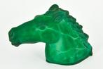 PAARDEN HOOFD MALACHIET GLAS, Antiek en Kunst, Antiek | Glas en Kristal, Ophalen of Verzenden
