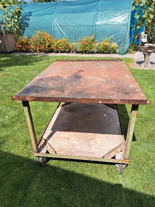 IJzeren werktafel op wielen, Doe-het-zelf en Verbouw, IJzerwaren en Bevestigingsmiddelen, Gebruikt, Overige typen, 250 mm of meer