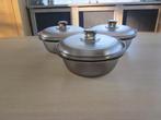 Vintage Arcopal 3 rookglazen serveerschaal met deksel,, Huis en Inrichting, Keuken | Servies, Ophalen of Verzenden, Overige stijlen