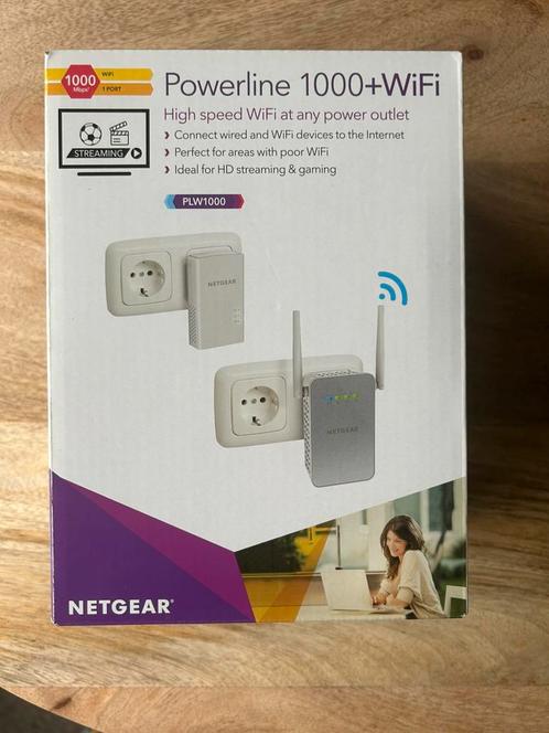NETGEAR Powerline 1000, 1000 Mbps - 1 Gigabit Poort + WiFi, Computers en Software, Netwerk switches, Zo goed als nieuw, Ophalen of Verzenden
