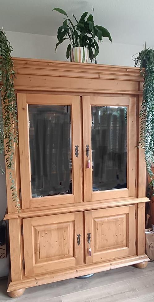 Handgemaakte grenen buffet wand meubel, Huis en Inrichting, Kasten | Buffetkasten, Gebruikt, 200 cm of meer, 100 tot 150 cm, 25 tot 50 cm
