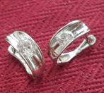 Mooie stevige witgouden oorbellen 14 karaats, Met kristal, Hangers, Verzenden, Wit