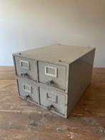 Archiefkast ladekast kaartenbakjes metaal ladekast vintage, Minder dan 50 cm, Gebruikt, 1 of 2 laden, Vintage
