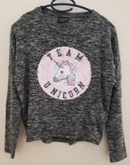 Longsleeve / dunne trui maat 140 met palletjes unicorn, Kinderen en Baby's, Kinderkleding | Maat 140, Meisje, Ophalen of Verzenden