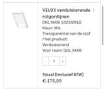 Velux verduisterend rolgordijn SK06 wit. Handbediening. X2, Ophalen, 50 tot 100 cm, Zo goed als nieuw, Wit