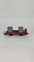 Lima 660513 H0 platte wagon met 2 containers. S29, Tweedehands verkoop, Tweedehands verkoop, Wisselstroom, Gebruikt