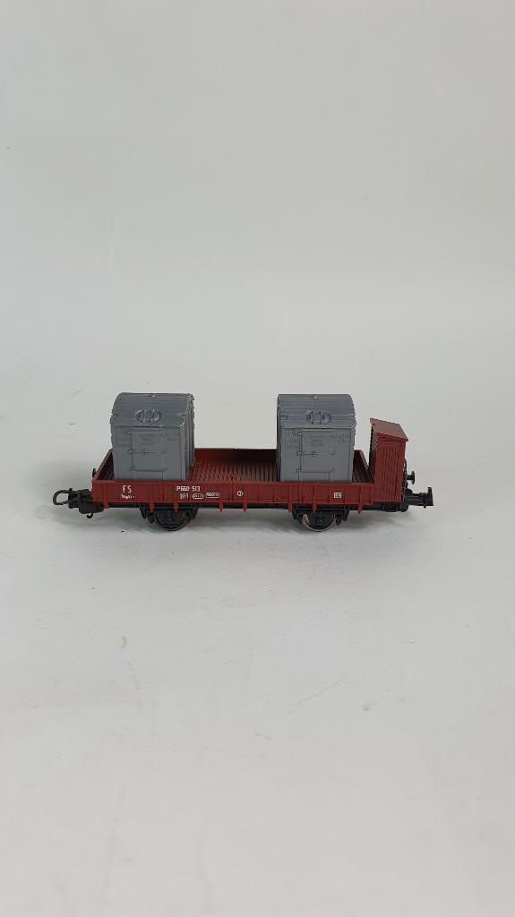 Lima 660513 H0 platte wagon met 2 containers. S29, Hobby en Vrije tijd, Modeltreinen | H0, Gebruikt, Wagon, Wisselstroom, Märklin