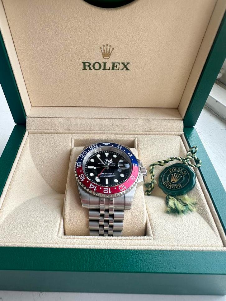 Rolex GMT master II pepsi, Sieraden, Tassen en Uiterlijk, Horloges | Heren, Zo goed als nieuw, Polshorloge, Rolex, Staal, Staal