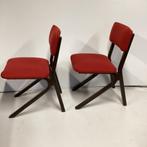 Vintage stoelen, Ophalen, Hout, Gebruikt, Vintage, rode stoelen