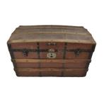 Antiek Houten Portugese Koffer Dekenkist Kist Vintage, Gebruikt, De Hanze Herten BV, 50 tot 75 cm, Ophalen of Verzenden