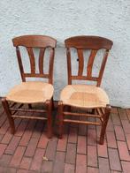 Tekoop2 mooie stevige eiken stoelen met bies, Ophalen, Zo goed als nieuw