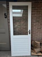 Hardhouten Buitendeur met Dubbel Glas, Ophalen, 80 tot 100 cm, 200 tot 215 cm, Hout