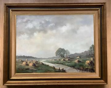 Nicolaas Van Vulpen "Landschap met hooioppers". beschikbaar voor biedingen
