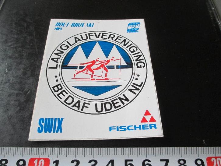 sticker Uden BEDAF langlaufvereniging Hout-Brox ski Fischer*, Verzamelen, Stickers, Zo goed als nieuw, Ophalen