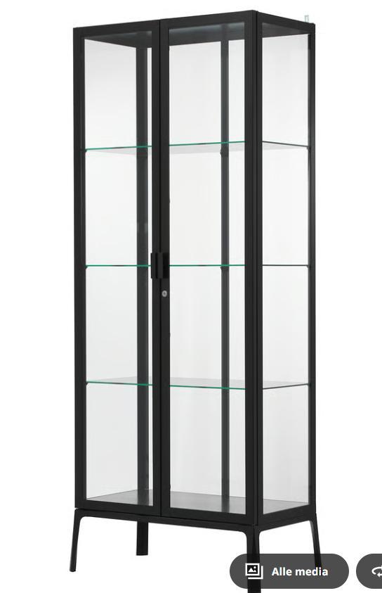 MOET NU WEG Vitrinekast Ikea, Huis en Inrichting, Kasten | Vitrinekasten, Zo goed als nieuw, 150 tot 200 cm, 50 tot 100 cm, 25 tot 50 cm