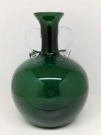 Smaragdgroene vaas met dubbele oren Jean Beck München 1920., Antiek en Kunst, Ophalen of Verzenden
