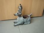 Bruin witte rieten stro rendier bloempot Kerstdecoratie, Diversen, Ophalen of Verzenden