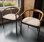 2 eikenhouten eetkamerstoelen scandinavisch japandi design, Ophalen, Twee, Bruin, Nieuw