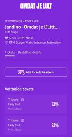 Tickets Jandino 6 dec Rotterdam - Dino omdat je lult, Tickets en Kaartjes, Twee personen, December