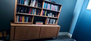 eikenhouten retro vakken/boeken kast. beschikbaar voor biedingen