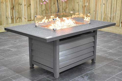Genua Aluminium Vuurtafel met Spraystoneblad 150 x 90 Dark G, Tuin en Terras, Tuinsets en Loungesets, Nieuw, Tuinset, Aluminium