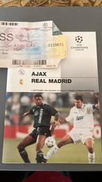 Programma en ticket AJAX - REAL MADRID 13-09-1995, Ophalen of Verzenden, Zo goed als nieuw, Ajax