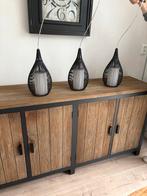 Metalen hanglamp industrieel, Ophalen of Verzenden, Zo goed als nieuw, Metaal, Minder dan 50 cm